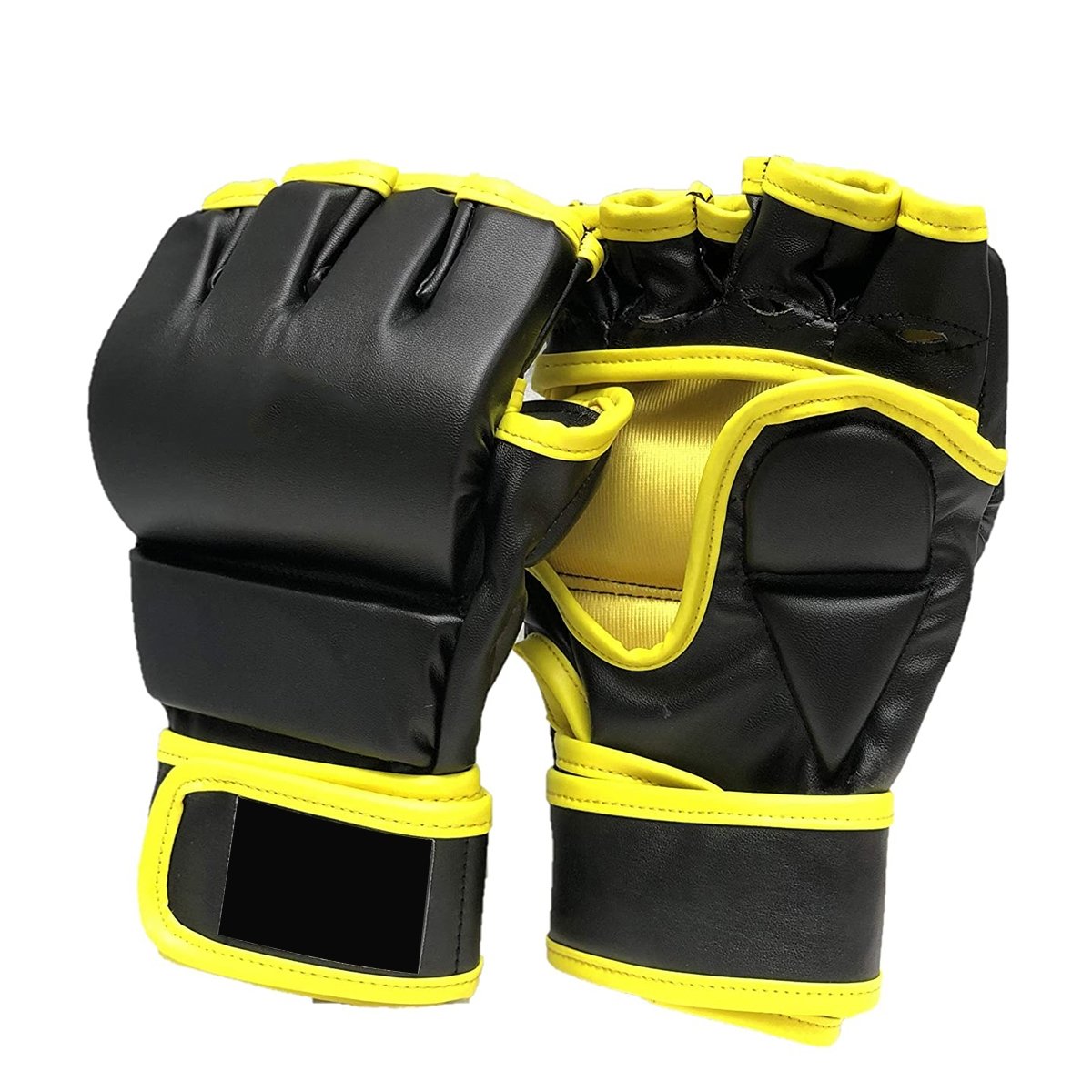 MMA Custom Logos Boxing Equipment Gloves Taidou Pu Leather Mma Gloves Neo Yellow/Black